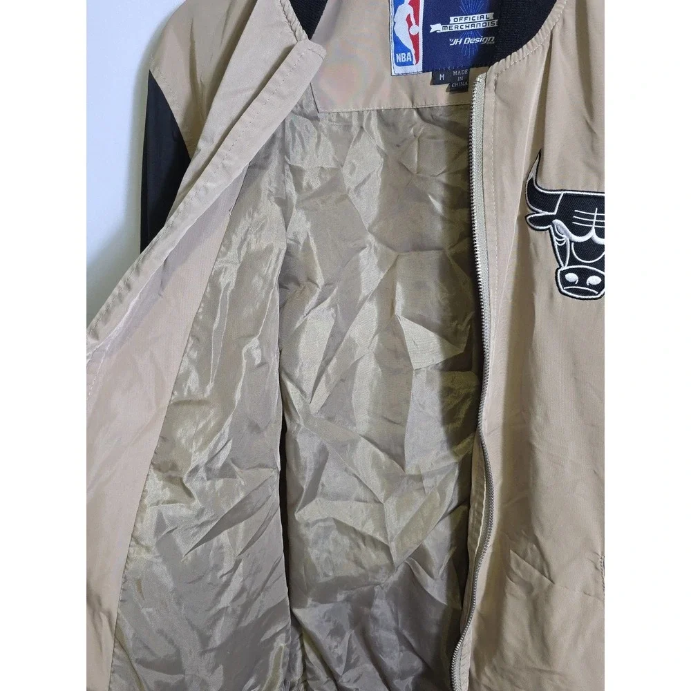 Chicago Bulls Bomber Jacket - Light Weight Khaki Black Color‎ by JH Design - NBA